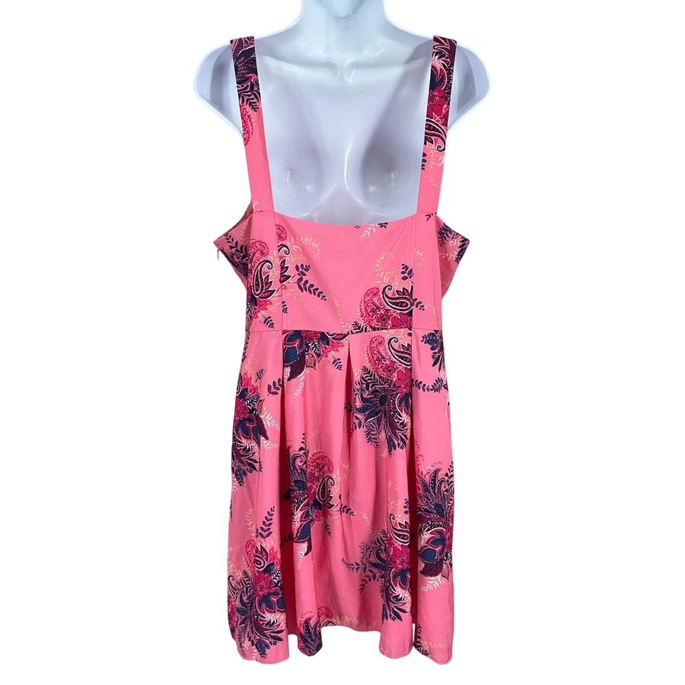 LOFT Paisley Floral Dress Womens 12 Pink Sweetheart Fit Flare‎ Preppy Whimsical - Picture 2 of 9